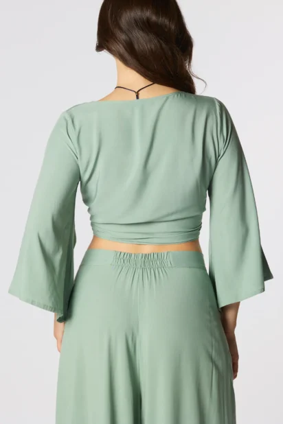 Sage wrap around blouse - Image 2