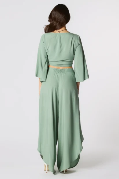 Sage wrap around pants "Silvìa" - Image 2