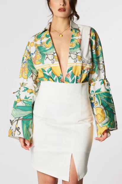 High-waisted asymmetric skirt "Cyane" - Image 4