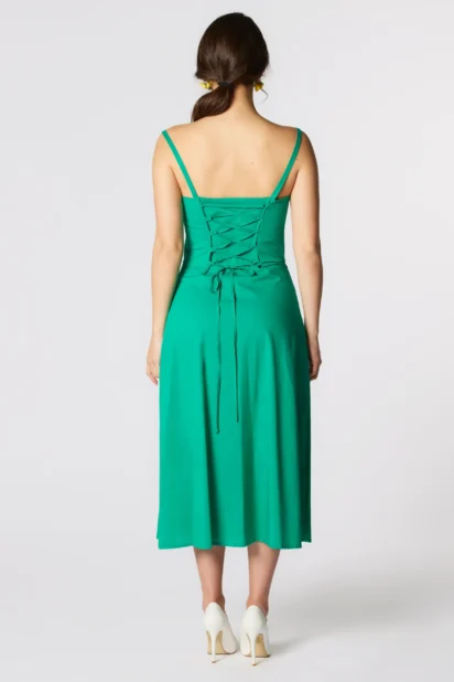 Abito Bustier Midi Verde "Dafnide" - immagine 3