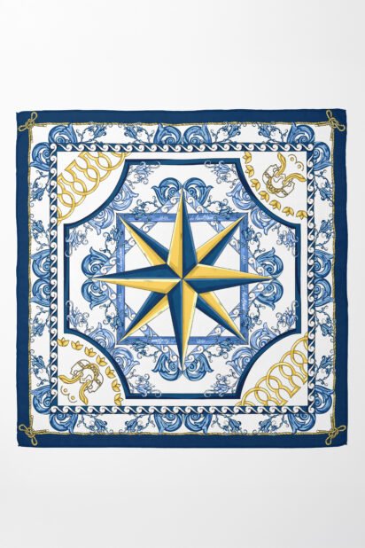 Silk scarf "Rosa dei venti"